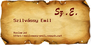 Szilvássy Emil névjegykártya