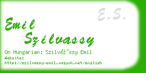 emil szilvassy business card